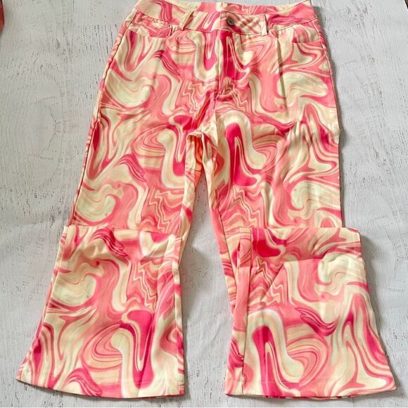 NWT Half heart lemonade ripple flare jeans Sz L Y2K rave club - Picture 7 of 7